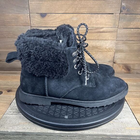 UGG Shoes - UGG Womens Size US 8 Romely Heritage Women's Suede Shearling Ankle Boots Black